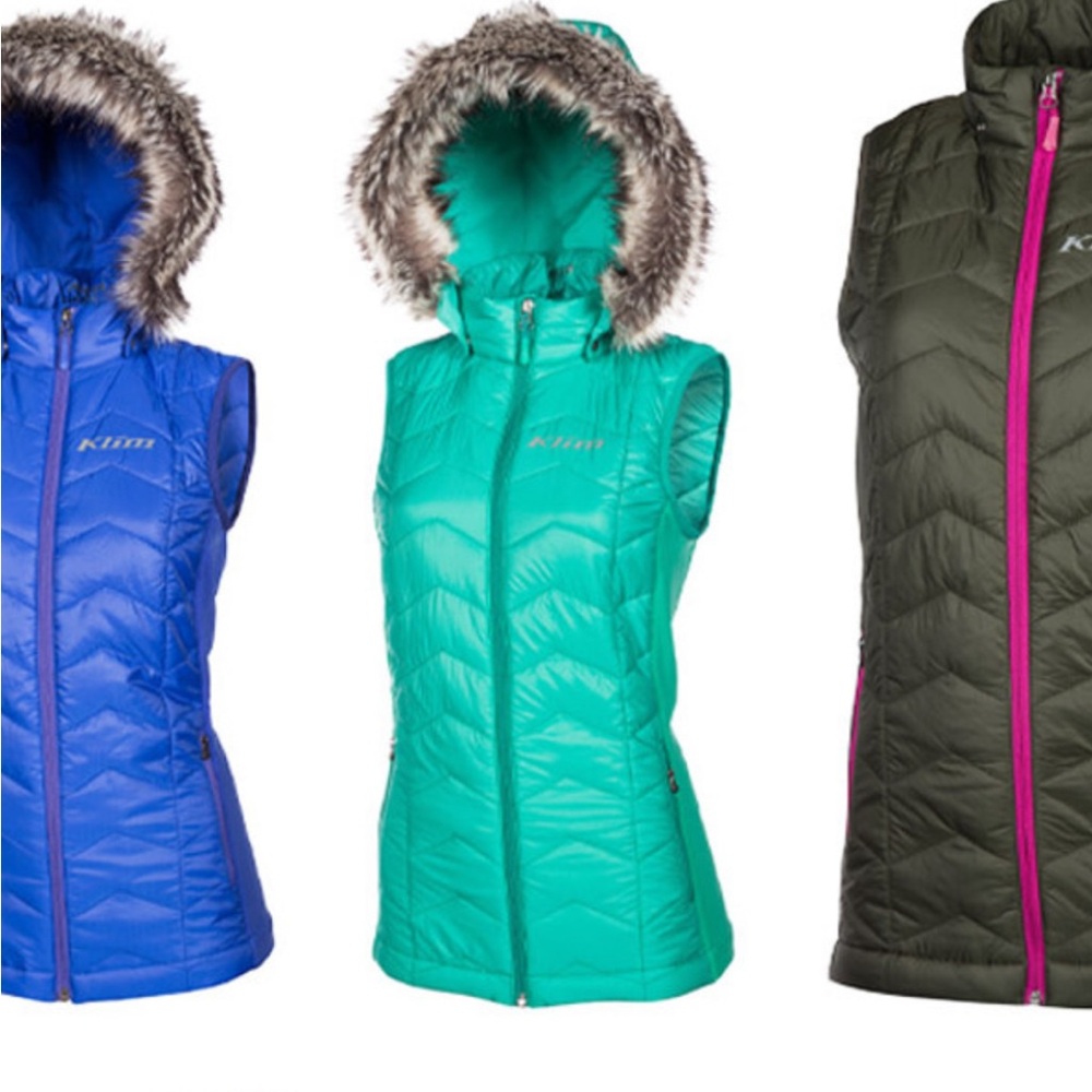 Klim Women's Puffer Vests with Fur Trim